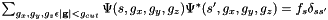 $\sum_{g_x,g_y,g_z\epsilon |{\bf g}|<g_{cut}} \Psi(s,g_x,g_y,g_z)\Psi^*(s',g_x,g_y,g_z) = f_s\delta_{ss'}$